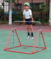 画像1: 鉄棒折りたたみ式　園向け遊具　業務用　室内　屋外　スポーツ教室　体育　園児　幼児 (1)